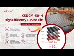 پانل خورشیدی خمیده BIPV 50W کاشی سقف ولتاژ مدار کوتاه 8.62A CE TUV گواهی شده